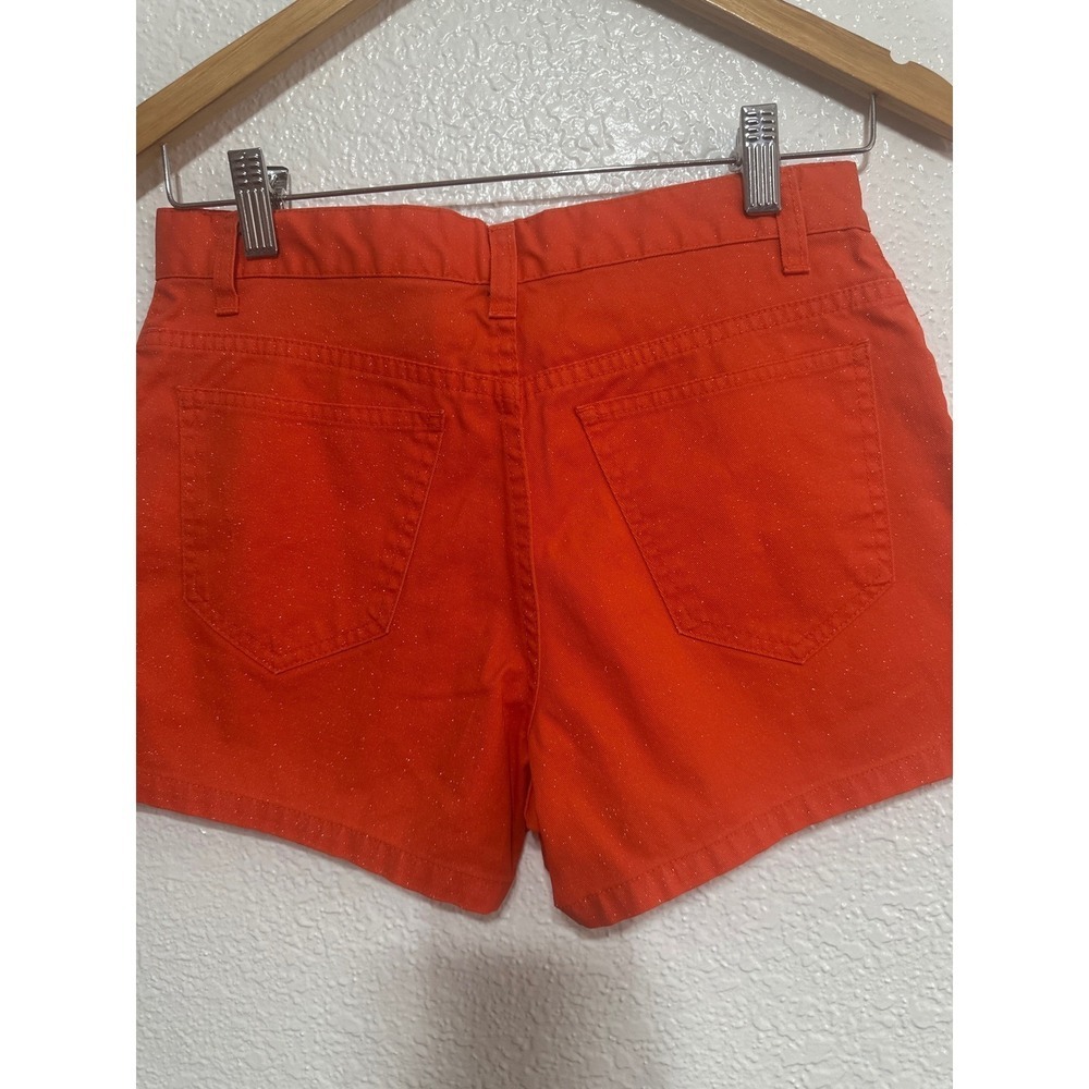 Limited Too Girls Orange Sparkle Denim Shorts Kids Size 14 Fun Fashion Jeans - Picture 5 of 7